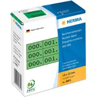 Herma Nummer etiketten drievoudig zelfklevend 10x22 mm groen/zwart