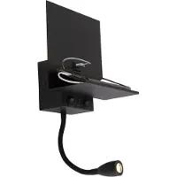 QAZQA Moderne wandlamp zwart 2-lichts met USB en flexarm - Flero