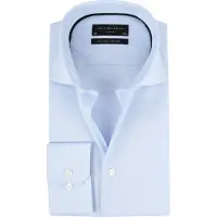 Michaelis business overhemd Slim Fit lichtblauw geprint strijkvrij