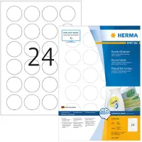 Herma 4476 verwijderbare etiketten A4 Ø 40 mm rond wit (2400 etiketten)