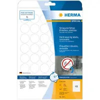 Herma 4571 verwijderbare weerbestendige folie etiketten A4 ø 30 mm wit (960 etiketten)