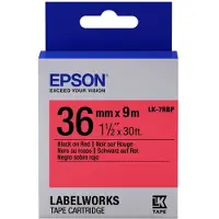 Epson LK-7RBP tape zwart op pastel rood 36mm (origineel)