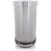 Simplehuman Semi Round 45 Liter Zilver
