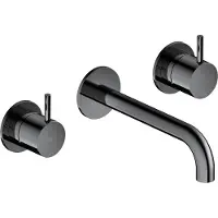 Hotbath Cobber inbouw wastafelkraan 18cm zwart chroom