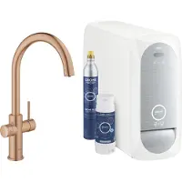 GROHE Blue Home Keukenkraan - 1-gats - C-uitloop - starterkit - Wifi - bleutooth - chilled en sparkling water - brushed warm sunset 31455DL1