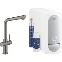GROHE Blue Home - Keukenkraan, met filterset en koeler, geborsteld Hard Graphite 31454AL1