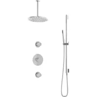 Hotbath Get Together IBS1CR inbouwdouche met 30cm plafondbuis, 30cm hoofddouche en glijstang chroom