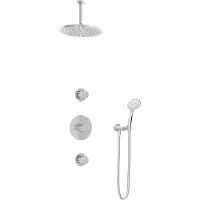 Hotbath Buddy IBS1 inbouw regendoucheset met ronde handdouche aan houder en 30cm ronde hoofddouche aan 15cm plafondarm chroom