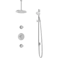 Hotbath Buddy IBS1 inbouw regendoucheset met ronde handdouche aan houder en 25cm ronde hoofddouche aan 30cm plafondarm chroom