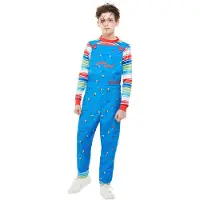 Smiffys Chucky kostuum jongens (blauw, wit, groen en rood, S 4/6 jaar)