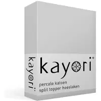 Kayori Split Topper Hoeslaken Shizu Zilvergrijs (Percal)-160 x 210 cm