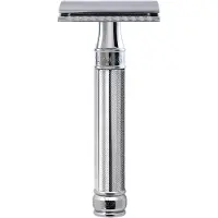 Edwin Jagger Scheermes Razors Double Edge Safety Chrome Knurled DE Safety Razor Ref.DE89KN14BL 1Stuks | Voor Mannen