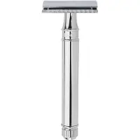 Edwin Jagger s Double Edge Safety Extra Long Handle & Chrome Plated Ref.DEL894BL Scheermes - 1stuks | Voor Mannen