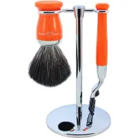 Edwin Jagger Shaving Sets Gillette Mach 3 3pc Orange & Chrome Plated Set Ref.S2M720CR Pakket - 1pakket