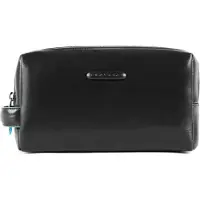 Piquadro Blue Square Toilettas Leder 25 cm zwart