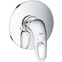 GROHE thermostaatkraan voor douche, model Eurostyle 24048_3, complete installatieset voor Rapido SmartBox, hendel open, chroom