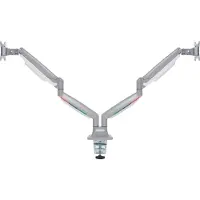 Kensington Smartfit one-touch gasgeveerde monitorarm voor 2 monitoren grijs (met klem en bladdoorvoer)
