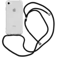 IMoshion Transparante Backcover met koord voor de Apple iPhone SE (2022 / 2020) / 8 / 7 - Zwart