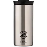 24Bottles Thermoskan 'Travel Tumbler Basic' zwart / zilver