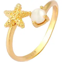 Elli Ring goud / parelwit