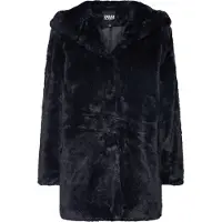 Urban Classics Tussenmantel ' Ladies Hooded Teddy Coat ' zwart