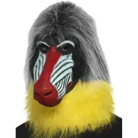 Smiffys Mooi grijs bavianen masker latex
