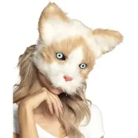 Boland halfmasker kat unisex polyester wit one size