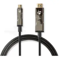 Nedis Actieve Optische USB-Kabel | USB-C Male | HDMI Connector | 18 Gbps | 20.0 m | Rond | PVC | Zwart | Gift Box