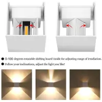 Groenovatie LED Wandlamp 7W Verstelbaar Warm Wit, Wit .