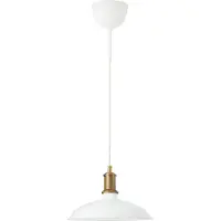 Konsthantverk Kavaljer hanglamp wit mat, ruw messing, klein