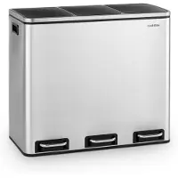 Klarstein Grandmaster Trash pedaalemmer 54l 3x18l geruisloos PP rvs