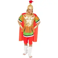 Chaks Asterix centurion kostuum (bruin, rood, groen en goud, M)