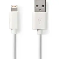 Nedis Lightning Kabel | Apple Lightning 8- Pins naar USB-A Male | 1 m | Wit | 1 stuks - CCGB39300WT10