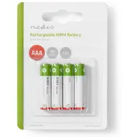 Nedis Oplaadbare NiMH-Batterij AAA - 1.2 V DC - 700 mAh - Voorgeladen - 4-Pak