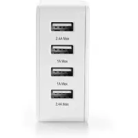 Nedis USB oplader - 4 uitgangen - 4.800 mA