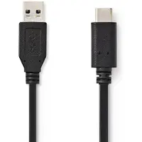 Nedis USB A naar USB C kabel | 1 meter | USB 3.1 (100% koper, Zwart)