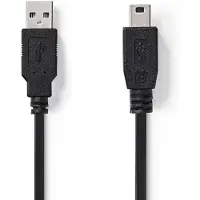 Benel USB A naar Mini USB kabel | 5 meter | USB 2.0 (100% koper, Zwart)