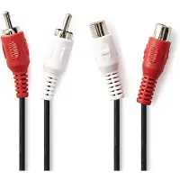 Nedis Stereo-Audiokabel | 2x RCA Male - 2x RCA Female | 2,0 m | Zwart Nedis