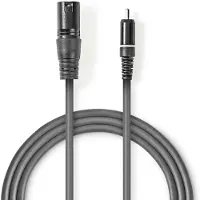Nedis 1x XLR (m) - 1x RCA (m) audiokabel - 3 meter