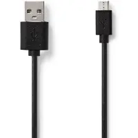 Nedis USB A naar Micro USB kabel | 2 meter | USB 2.0 (100% koper, Zwart)
