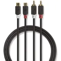 Nedis Stereo-Audiokabel | 2x RCA Male | 2x RCA Female | 2 m | 1 stuks - CABW24205AT20