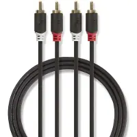 Nedis Stereo-Audiokabel | 2x RCA Male | 2x RCA Male | 10 m | 1 stuks - CABW24200AT100 CABW24200AT100