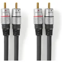 Nedis Premium Tulp stereo audio kabel / zwart - 2,5 meter