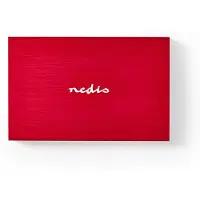 Nedis Harde schijf behuizing | Nedis | 2.5 inch (USB 3.0, S-ATA III, Aluminium/Kunststof, Rood)