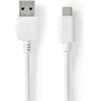 Nedis USB-Kabel | USB 3.2 Gen 2 | USB-A Male naar USB-C Male | 10 Gbps | 1 m | 1 stuks - CCGW61650WT10 CCGW61650WT10