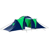 vidaXL Polyester 9-persoons kampeertent blauw/groen