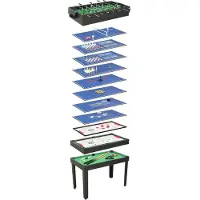 vidaXL Multispeeltafel 15-in-1 121x61x82 cm zwart
