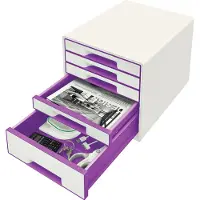 Leitz Wow Desk Cube 5 Drawers 1 Large And 4 Small Buc Drawers Wit Kinderen