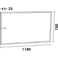 Saniclass Silhouette 120 spiegel 118x70cm zwart aluminium