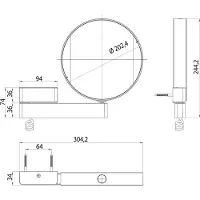 Emco 2 armige scheerspiegel led x3 7 m snoer en stekker chroom